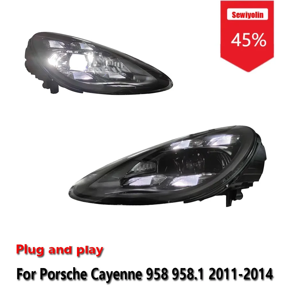 

Sewiyolin Car LED Headlight Assemblies For Porsche Cayenne 958 958.1 2011-2014 DRL Brake Turn Signal Lamp Plug and Play