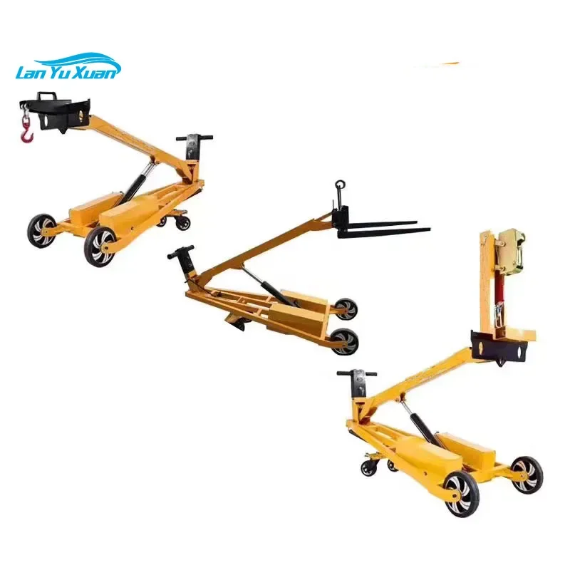 High Quality 500Kg electric hand  with portable self lift ability fork mini forklift  lift portable stacker