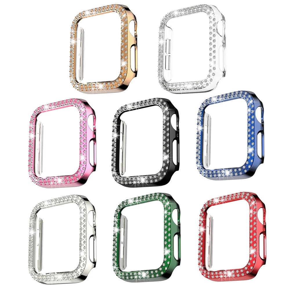 Diamond Cover for Apple Watch Case Series 7 6 SE 5 4 3 2 1 Bumpe Protective Bling Cases for iWatch 40mm 44mm 38mm 42mm 45mm 41mm