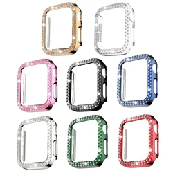 Diamond Cover dla Apple Watch Case Series 7 6 SE 5 4 3 2 1 Bumpe Protective Bling Cases dla iWatch 40mm 44mm 38mm 42mm 45mm 41mm