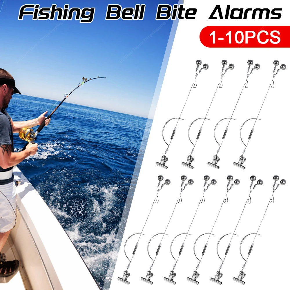 Fishing Rod Bite Bait Alarm Stainless Steel Night Fishing Alarm Bells Carp Tackle Anti-corrosion Anti-rust Fishing Equipment