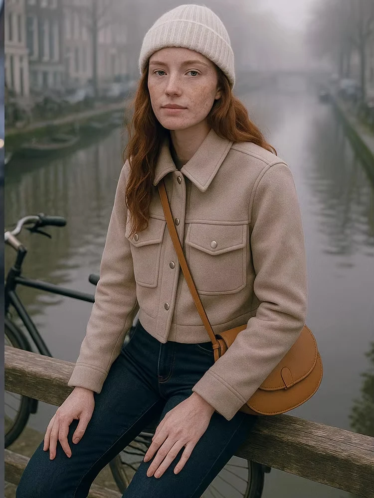 HH المرأة معطف الصلبة واحدة الصدر سترة طويلة الأكمام مع جيوب أمامية الخريف امرأة عادية الأمومة الزي ملابس خارجية