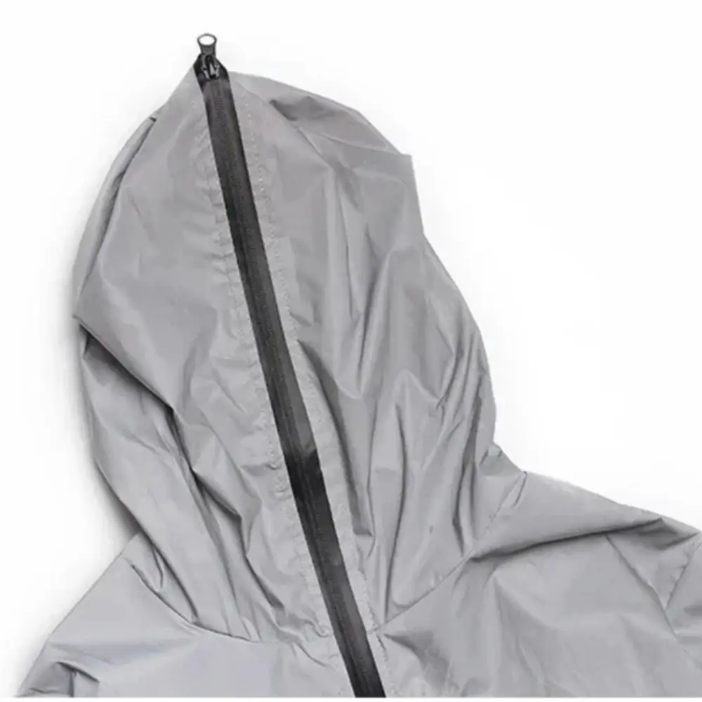 

Night Warning Reflective Jackets with Chest Pocket Spring/Autumn Hooded Jacket Stylish Hip Hop Reflective Windbreaker Travel