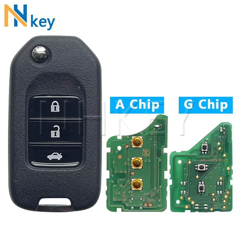 

NHKEY For Honda Smart Key Fob - 3-Button Remote for Civic/Accord/CR-V/HR-V | 434MHz HLIK6-3T TWB1G721 A/G Transponder Chip