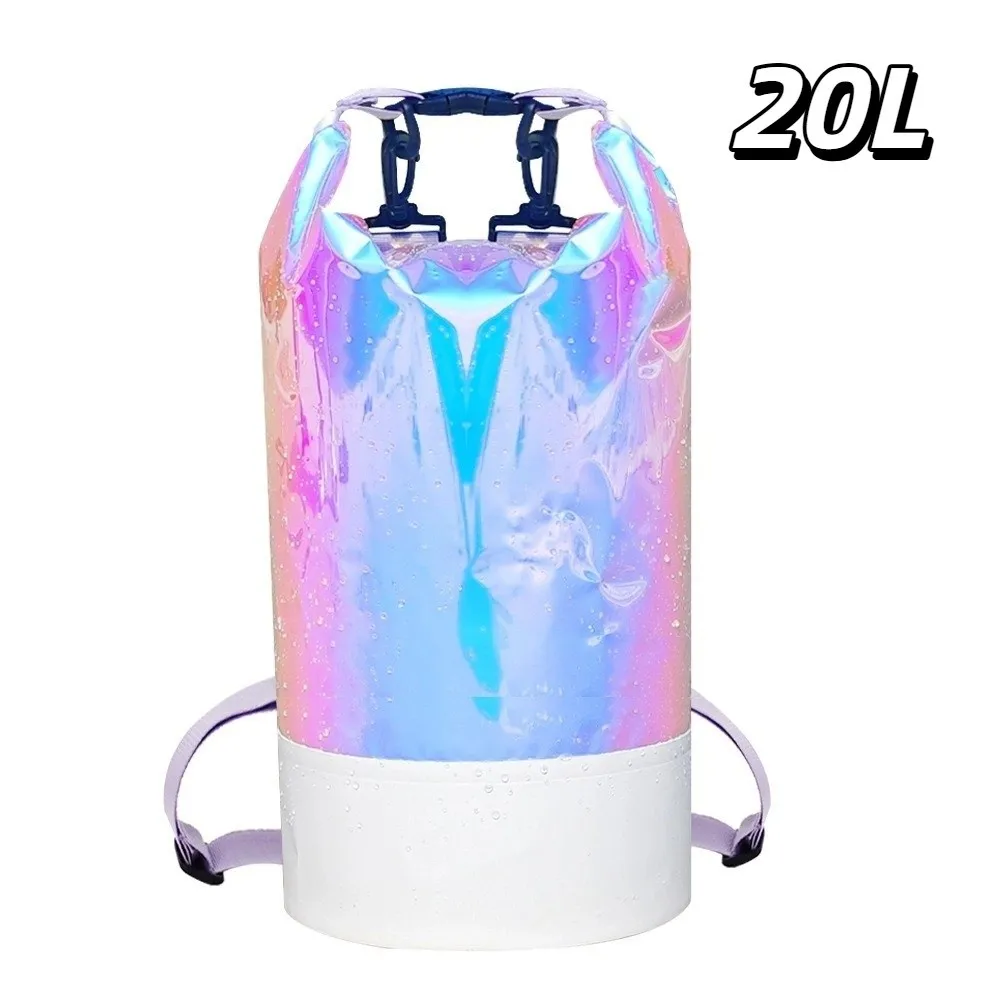 10L/20L Waterproof Dry Bag Large-Capacity Waterproof Backpack Swimming Bucket Bag Lightweight Foldable Beach Backpack