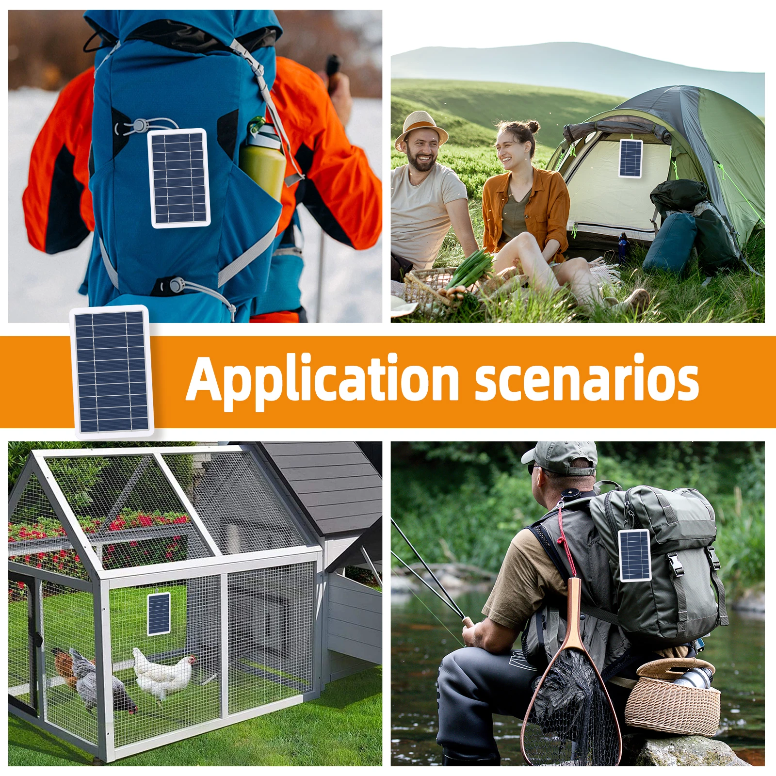 2 واط لوحة طاقة شمسية مع USB مقاوم للماء المشي لمسافات طويلة والتخييم في الهواء الطلق بطارية محمولة شحن الهاتف المحمول البنك شحن لوحة 5 فولت #4