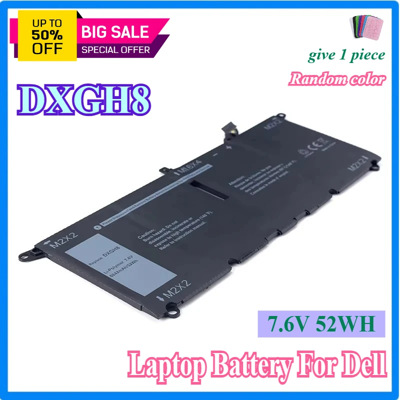 

DXGH8 Laptop Battery for Dell XPS 13 9380 9370 7390 for Dell Inspiron 7390 2-in-1 7490 G8VCF H754V 0H754V P82G 7.6V 52WH