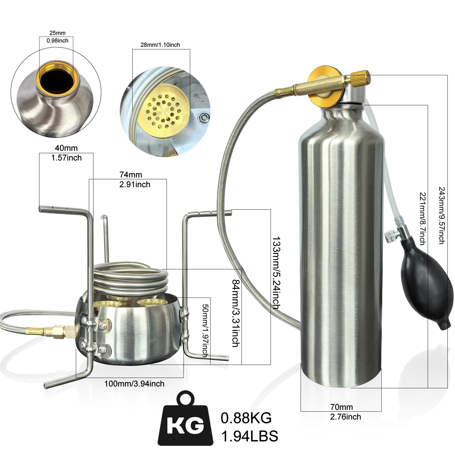 

Outdoor Camping DIY Stove Alcohol Gasification Stove Stainless Steel With Cooking Portable Folding Gasification Stove