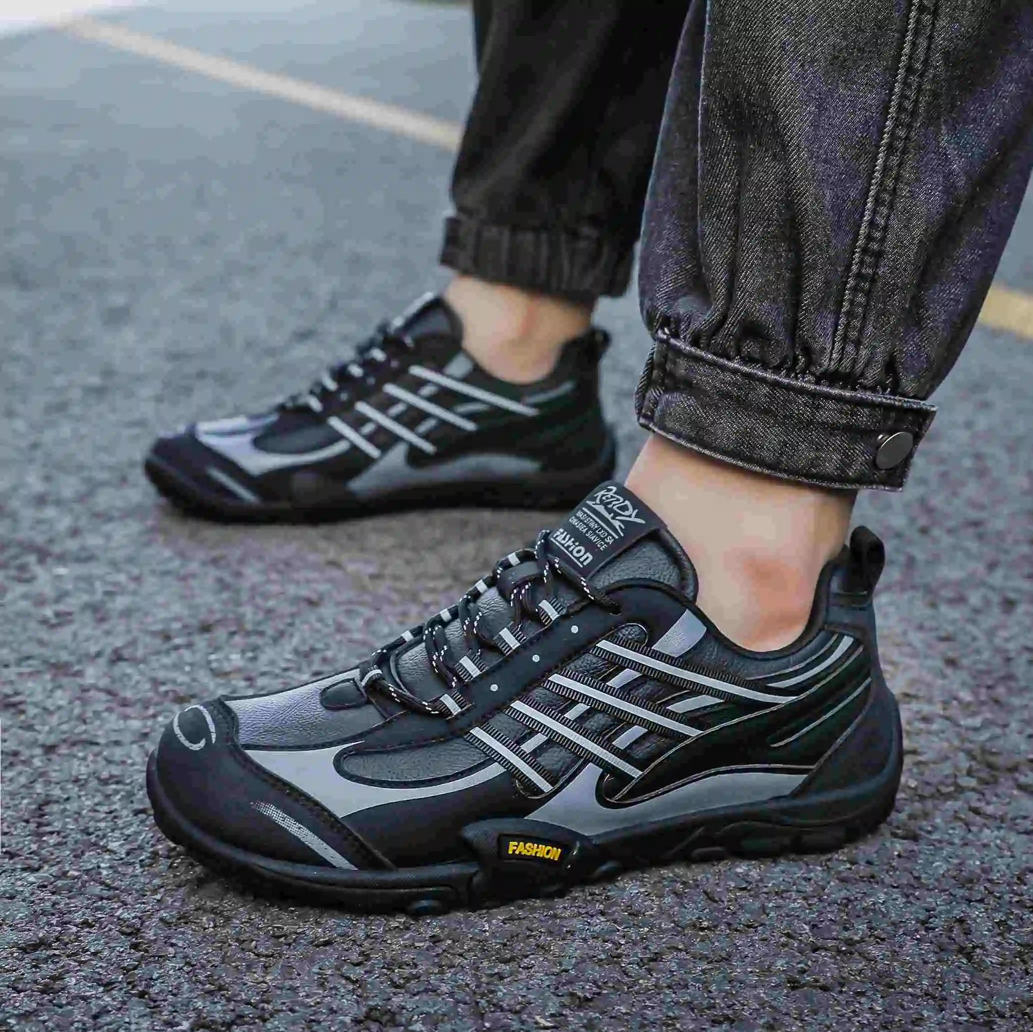 Men's New Versatile Trendy shoes summer breathable retro casual Outdoor running sports shoes thick sole height increasing shoe