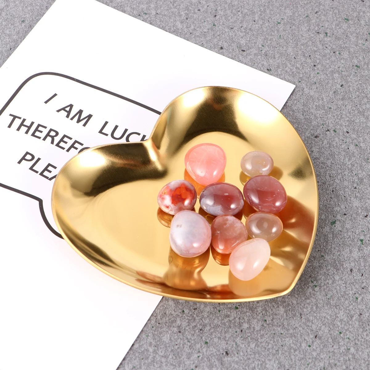 

Love Heart Jewelry Tray Durable Material Sweet Shape Home Decor Gift Wedding Anniversary Birthday Ring Organizer Smooth Line