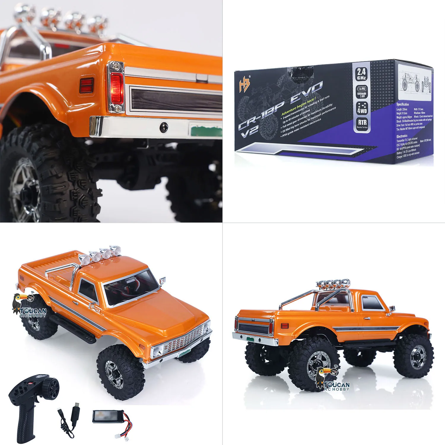 

Hobby Plus RC Rock Crawler 1/18 4*4 CR18P 1810504 Convoy EVO V2 2-скоростной электрический мини-радиоуправляемый внедорожный автомобиль с сервоприводом на осе