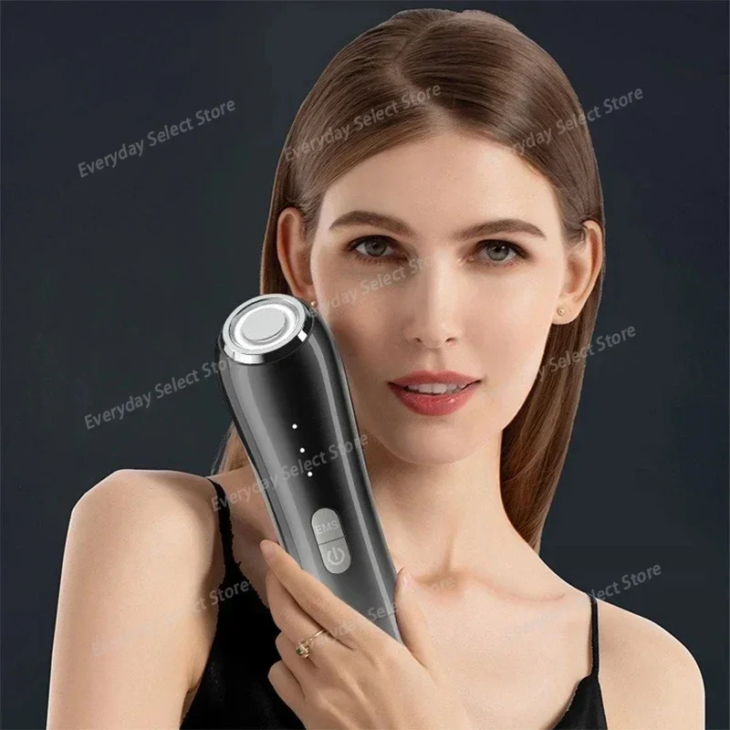 Mini Ultrasonic RF EMS Face Skin Tightening Red& Blue Facial Lifting Device Face Chin Neck Eye Anti Wrinkle Massager Home Use