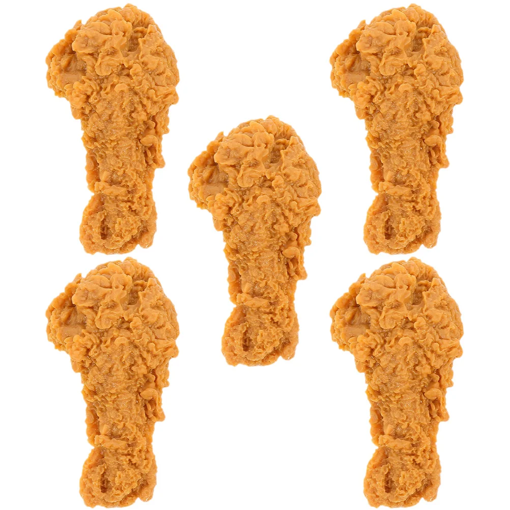 

5 Pcs Restaurant Simulated Chicken Simulation Legs Artificial Food Model Plastic Fake Decors Drumstick