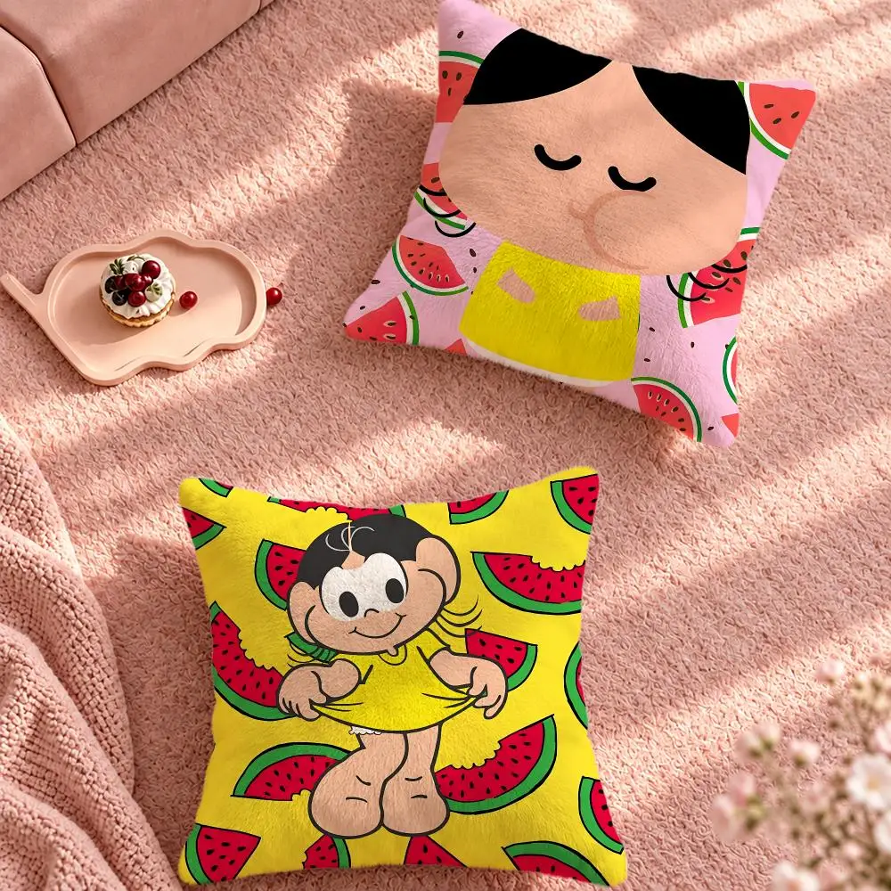 Comic Monica and Friends Magali Cushion Cover Cute Cartoon Throw Pillow Cover Soft Plush Cushion Cover Sofa Bedroom Home Decor
