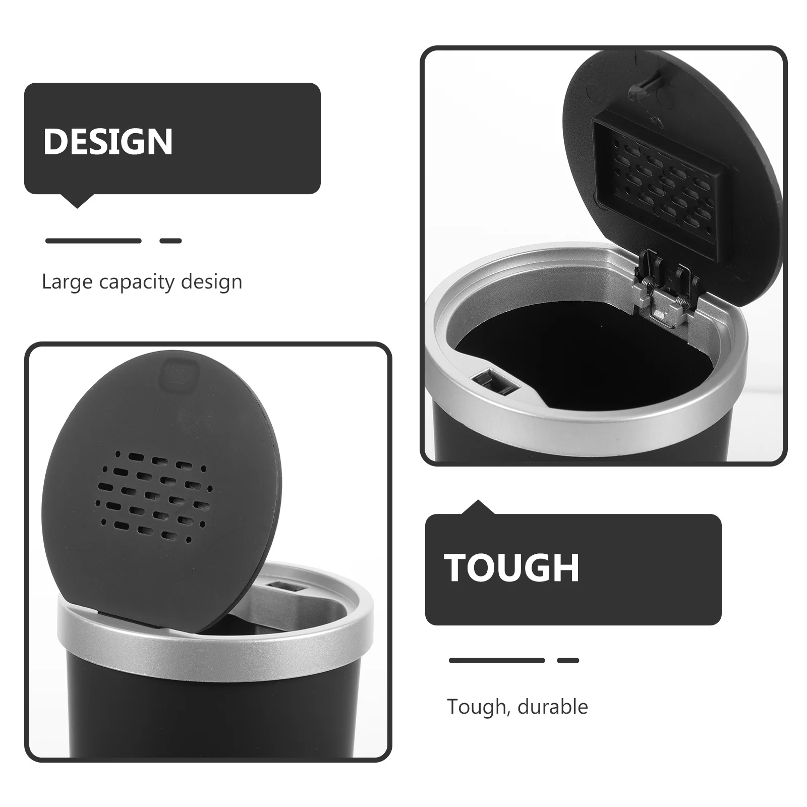 

1pcs Car Trash Can 1.5L Large Capacity Mini Bin For Car Odor Proof Insulated Lid Durable Automotive Garbage