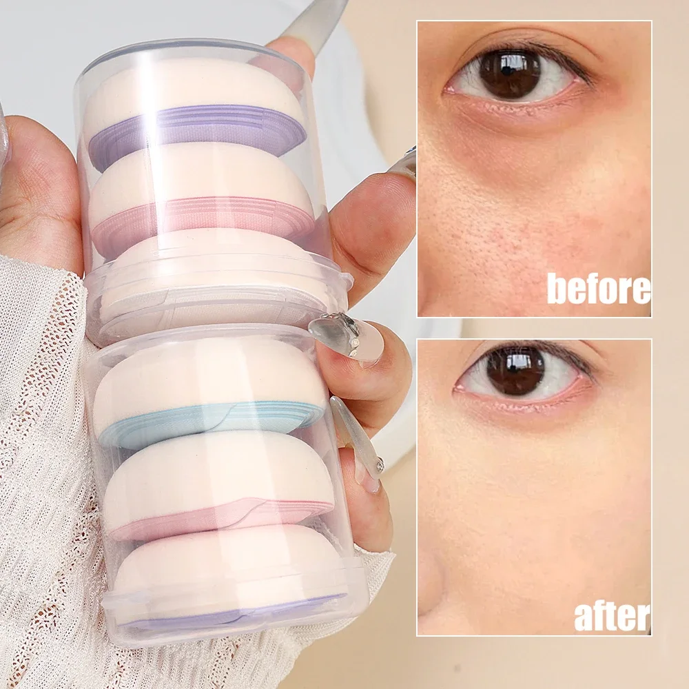 เครื่องบีบอัดอากาศสำหรับนิ้วขนาดเล็กแบบสุ่มสีพัฟน้ำหยดมาร์ชเมลโล่ฟองน้ำแต่งหน้าครีมรองพื้นคอนซีลเลอร์