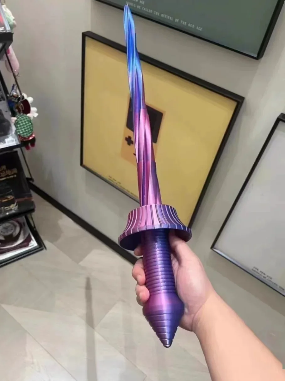 3D Printing Retractable Sword 3D Printing Spiral Sword Hand Made Retractable Rotating Toy Model Tiktok Same Model in Stock