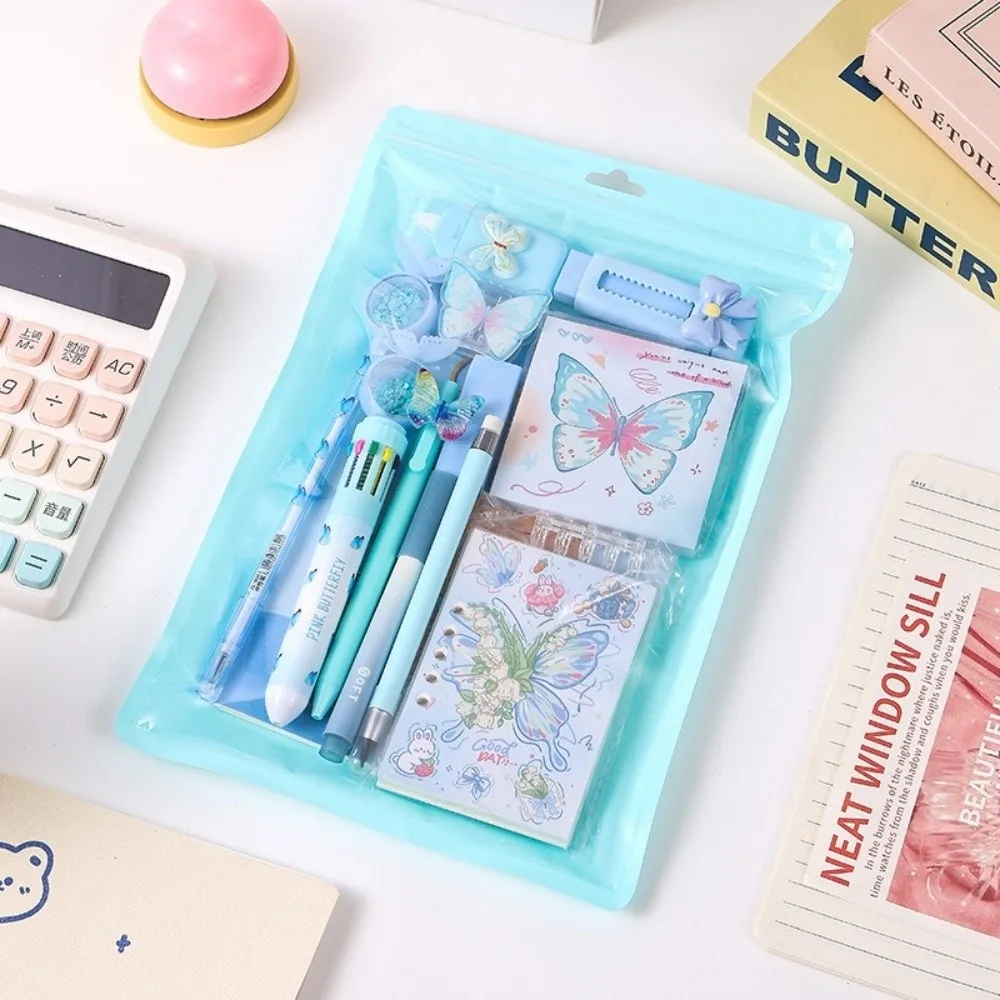 Kawaii 12-in-1 Butterfly Stationery Set Dreamy Butterfly Ballpoint Pen Pencil Eraser Students