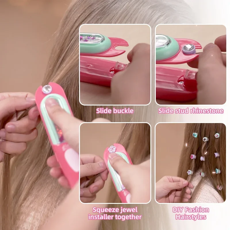 Haar-Edelstein, glitzernde Haarschmuck, Diamanten für Mädchen, Schönheit, Mode, Spielzeug, interaktives Anzieh-Kind, glitzernde Kopfbedeckung, Haar-Accessoires, Geschenk