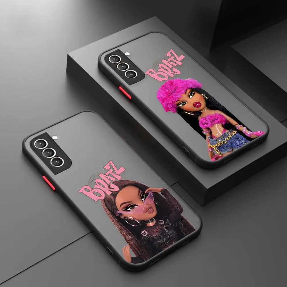 Bratz Doll Cartoon For Samsung S24 Case S21 FE S22 S23 Plus S10 Funda For Galaxy S24 Ultra Cases S9 Shockproof Matte Phone Cover