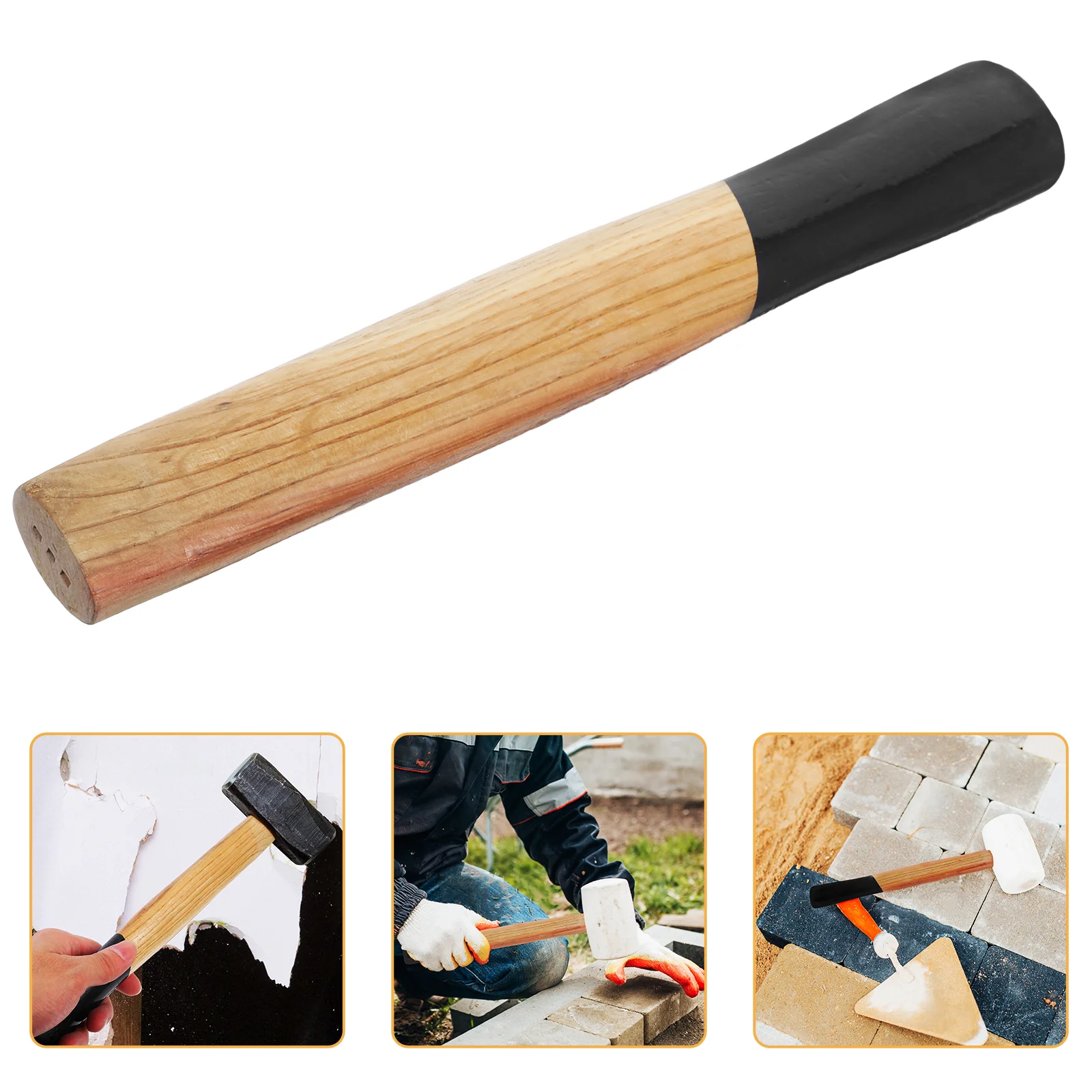 Wooden Hammer Handle Masonry Axes Repair Tools Long Curved Replaceable Replacement