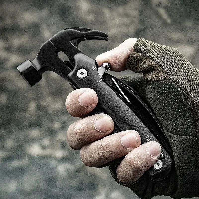 Multifunction Mini Sheep Horn Hammer Outdoor Camping Survival Gear Hammer Home Combination Tool Hammer Car Emergency Rescue Tool
