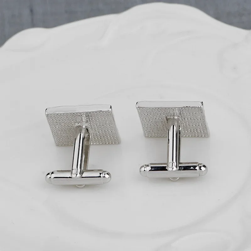 2 Pcs Square Metal Cufflinks Exquisite Men\'s Alloy Splicing French Shirt Cufflinks European and American Party Accessories Gifts