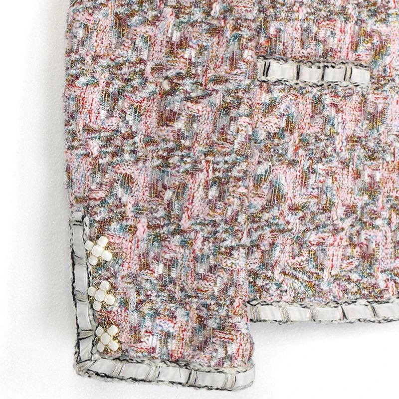 Hoog temperament, prachtig ontwerp, nobele speciale garen top, kleine geurige stijl grove bloemenjas