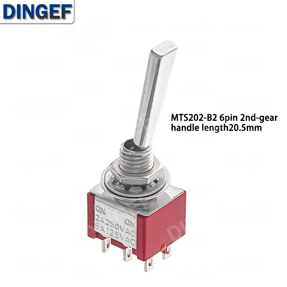 2PCS Flache Griff 6mm Panel Mount Mini Kippschalter 3/6Pin 2/3 Positionen ON OFF ON Locking Momentary RC Modell Fernbedienung