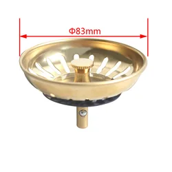 Talea 8.3CM Strainer Filter Plug For Kitchen Sink Golded Color Drain Stopper Sink Stopper for Standard 3-1/2 inch Sink Drain