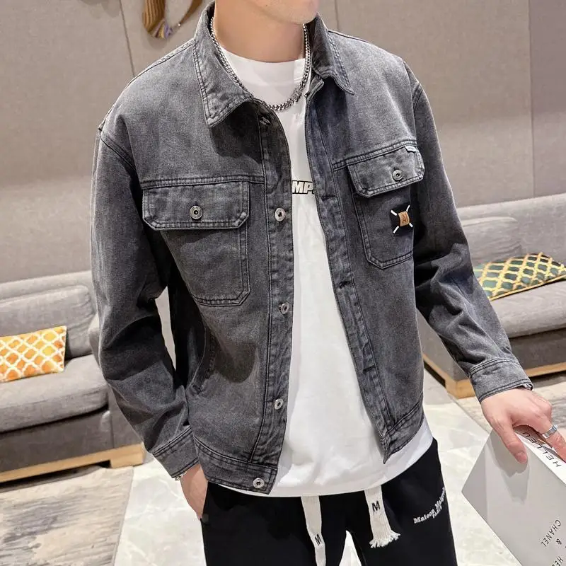 

High Quality Teen Denim Fashion and Handsome All Wear Vintage Denim Plankton Jacket Jacket Tops Spring and Autumn Jackets