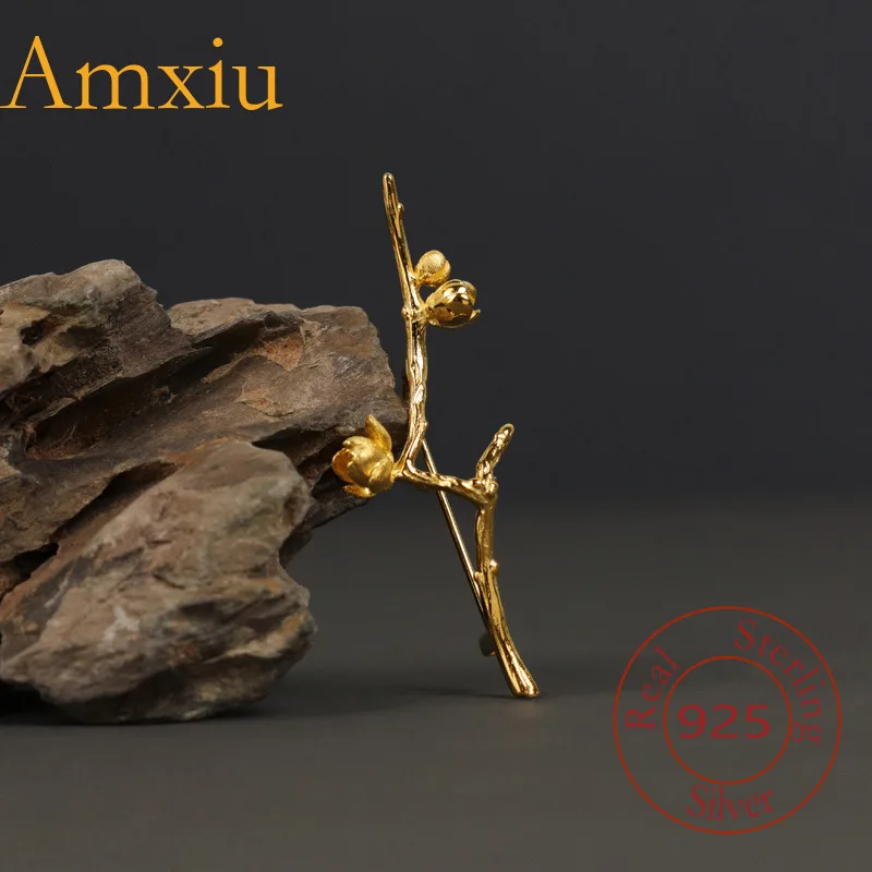 

Брошь Amxiu из стерлингового серебра 925 пробы для Гу Фан, новый китайский дзен, древний стиль, литературный поэтический темперамент, зимний цветок сливы