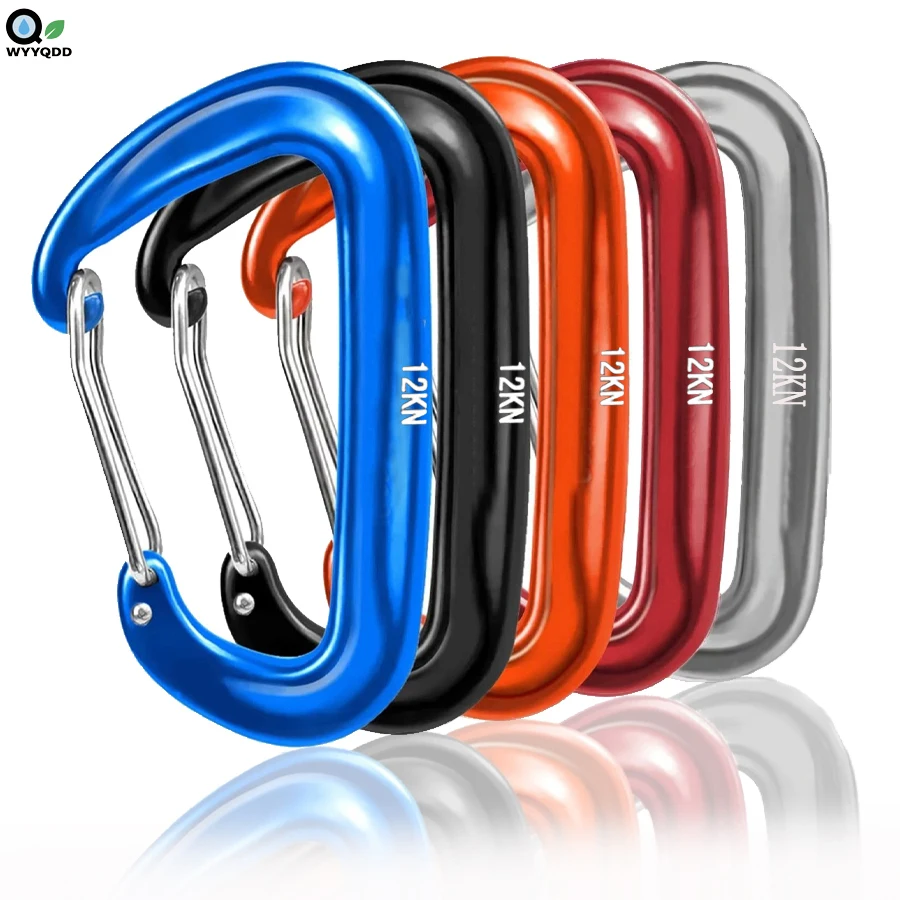 

2/5Pcs D-Shaped Carabiner,12KN Lightweight Heavy Duty Carabiner Clips for Camping,Hiking & Backpacking,Key Chains