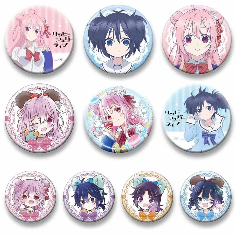 Cute Manga Shio Koube Satou Matsuzaka Enamel Pins Anime Happy Sugar Life Brooch Backpack Clothes Jewelry Badge Accessories Gifts
