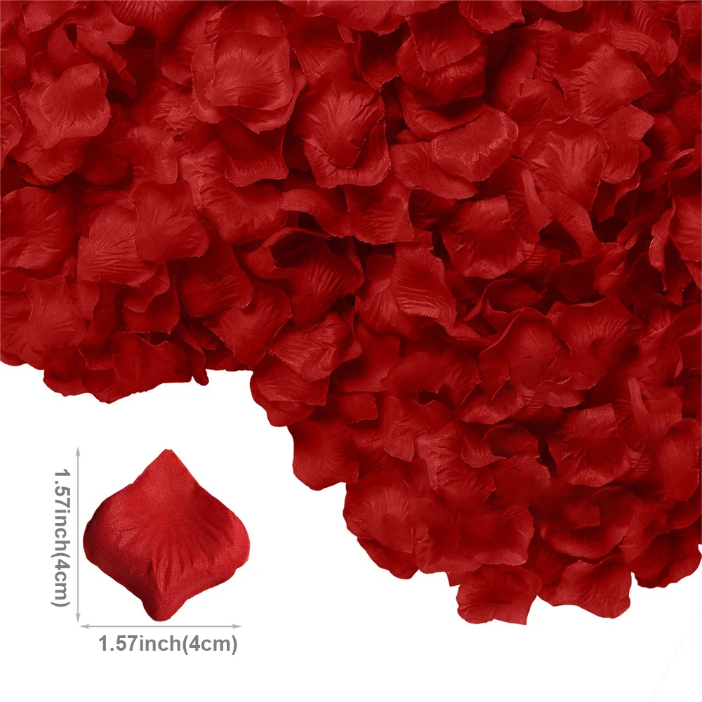 5000 red silk rose petals suitable for Valentine's Day, love, romantic night, wedding, proposal anniversary floral decoration