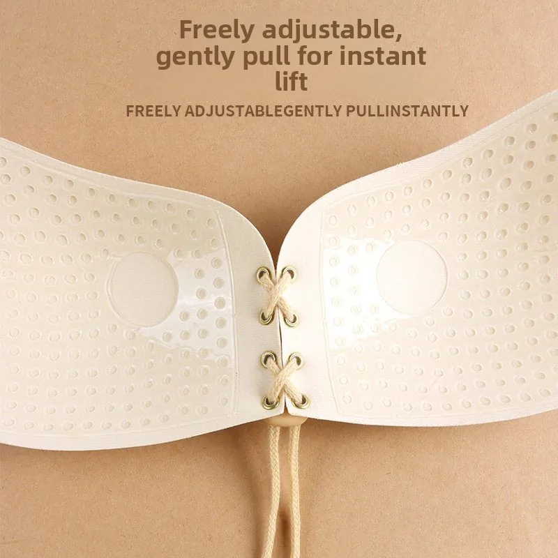 New Thin Silicone Nipple Covers Winged Gathered No Riml Brtte Comfortable Underwear Home Clothes for Women view 3