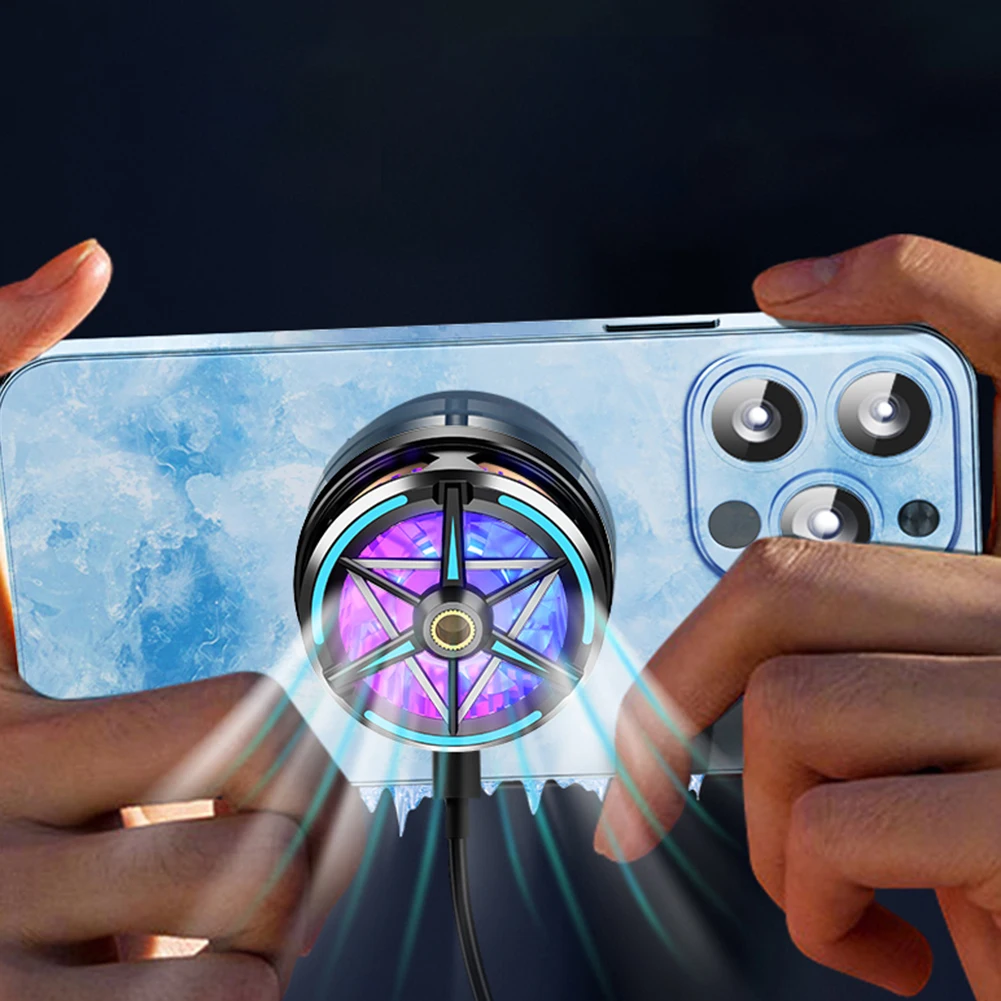 Magnetic Mobile Phone Radiator RGB Game Cooling Fan Radiator for Android IOS Gaming Accessories for PUBG/Live Streaming