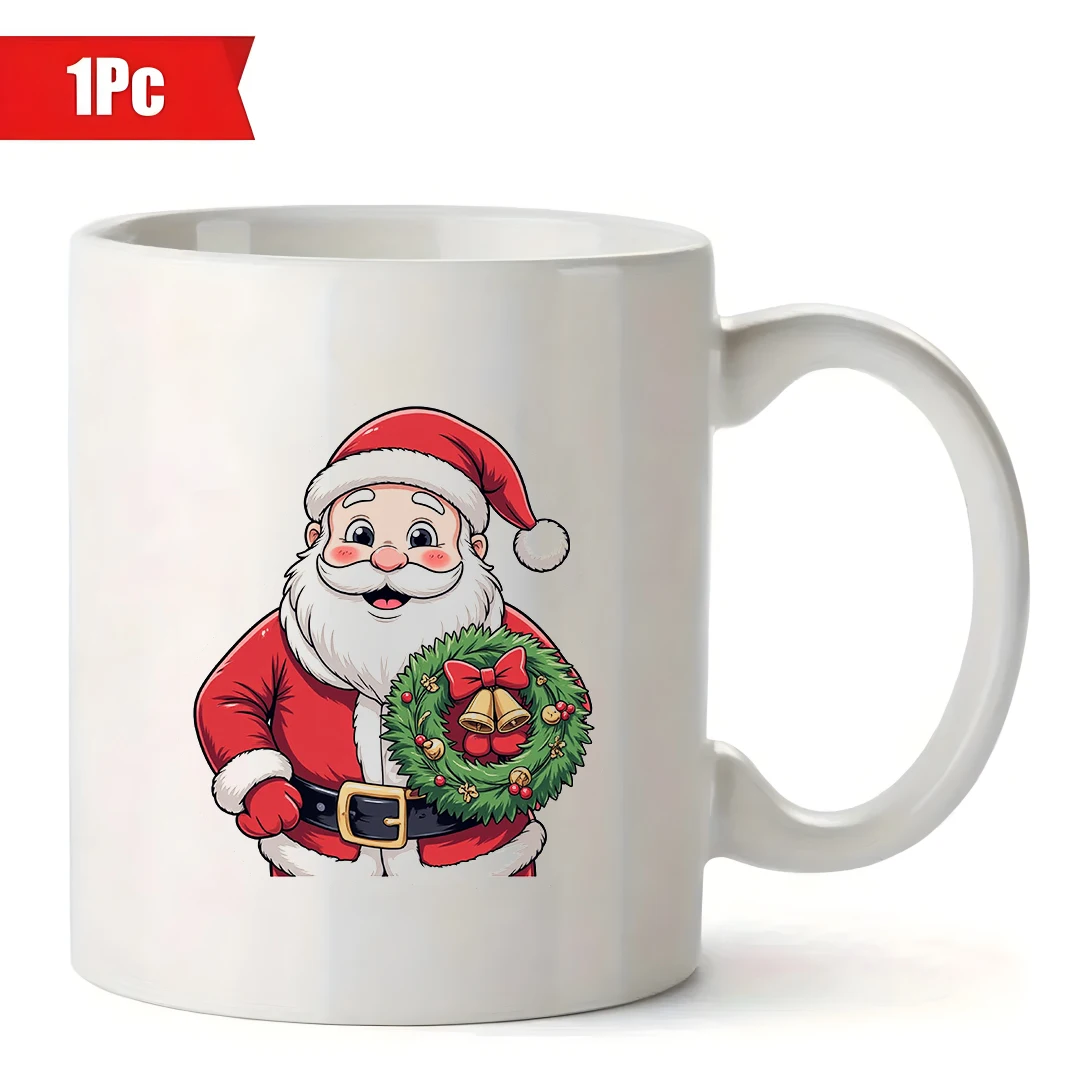 كوب كرتوني سانتا كلوز سعة 11 أونصة + كوب للأطفال + كوب قهوة للمكتب العائلي - هدية عيد الميلاد الأساسية