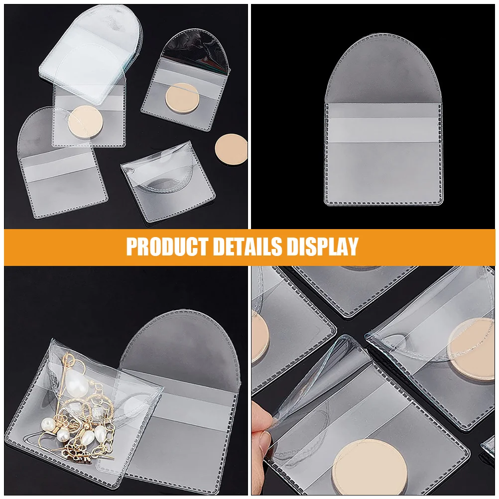 100Pcs Coin Storage Holder Clear Protective Bags Large Plastic Organizer Coin Pouch for Collectors Gift Use Transparent Pouches