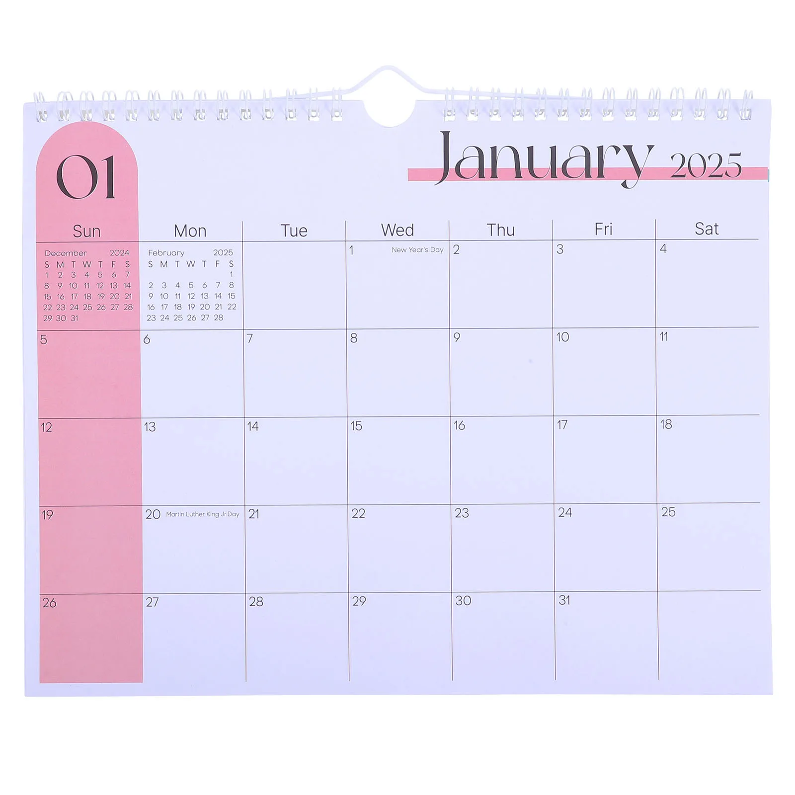 

Macaron Color Hanging Calendar 2025 12 Month Wall Calendar Clear Holiday Markings Easy Flip Coil Design for Home Office Decor