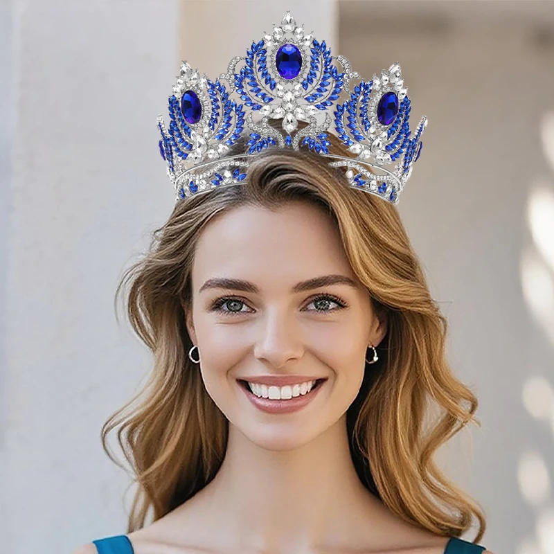 

2025 Adjustable Crystal Queen Tiaras and Crowns For Women Beauty Diadem Wedding Pageant Prom Hair Jewelry Accessories