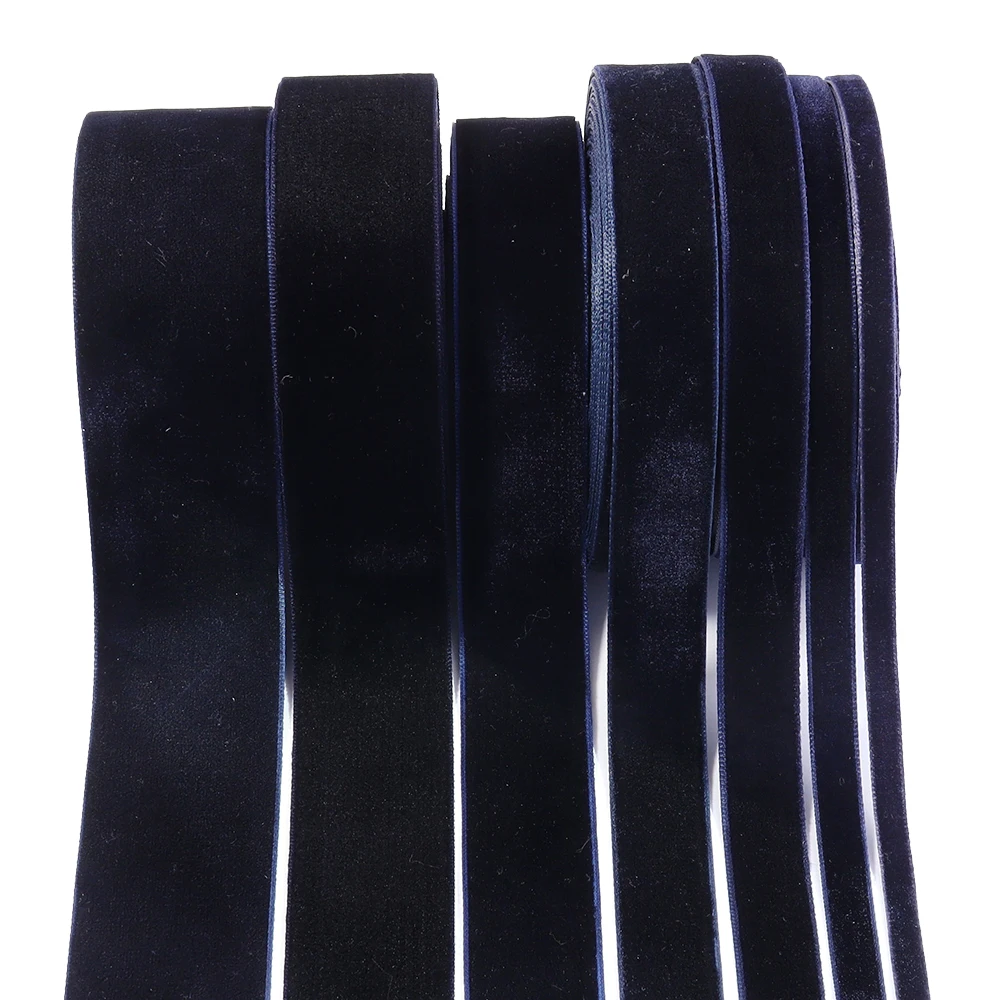 5-10Yards Dark Blue Velvet Ribbon Christmas Lace Ribbons Wholesale Gift Wrapping Decoration Handmade Holiday Party Decoration
