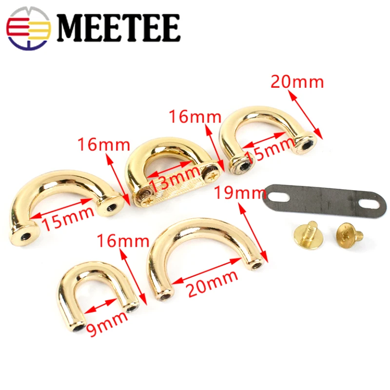 5/10Pcs U Shape Metal Arch Bridge Buckle Bag Strap Belt D Ring Connector Clasp Handbag Hanger Leather Crafts Sewing  Hardware