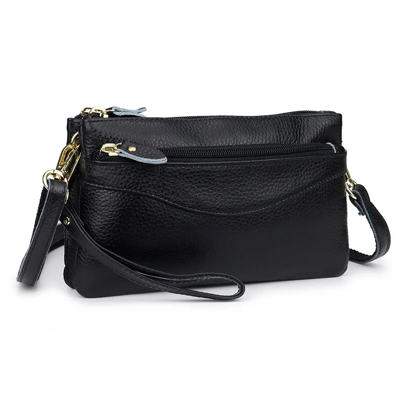 

2025 Fashion Genuine Leather Crossbody Bag for Women Cowhide Leather Multi Pocket Small Lady Shoulder Bags