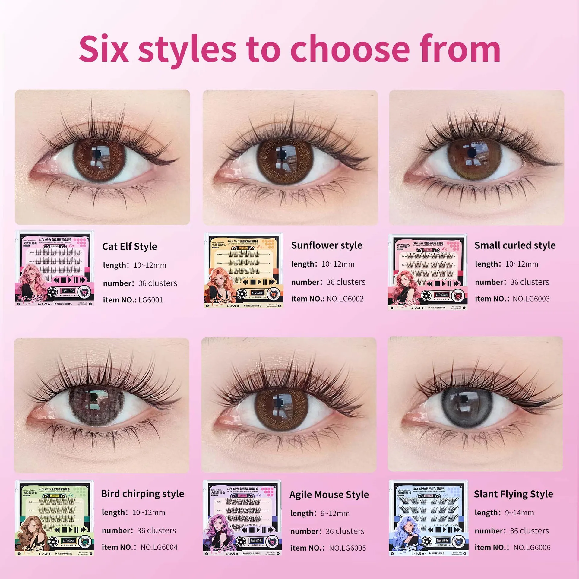 Kleberfreie, selbstklebende falsche Wimpern, geflügelte Fuchsaugen, Sonnenblumen, W-förmig, Anime, flauschig, wiederverwendbar, 3D-Volumenwimpern