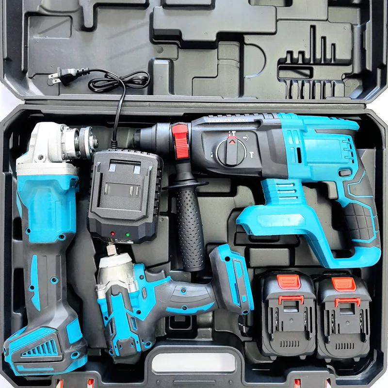 20V Portable Cordless Drill Set 5-Piece Brushless Lithium Tools Set Lithium Battery Power Tools Kit For Home Improvement