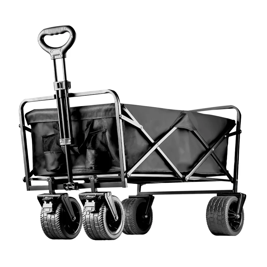 

Portable Picnic Outdoor Camping Cart Folding Utility Cart Camping Trolley Wagon Collapsible Heavy Duty Wagon Cart