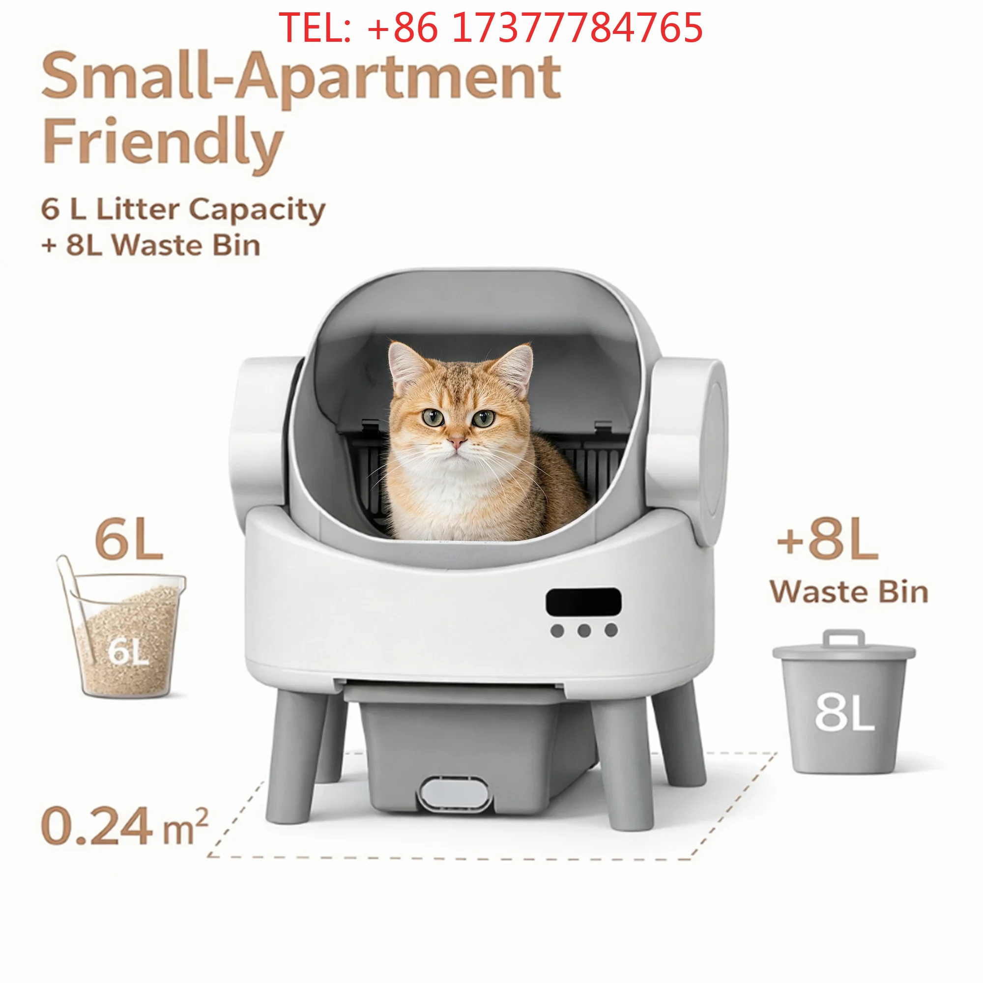 8 L Big Capacity Automatic Cat Box Can Be For 14 Days Integrated Safety Self Cleaning Cat Box For Multiple Cat