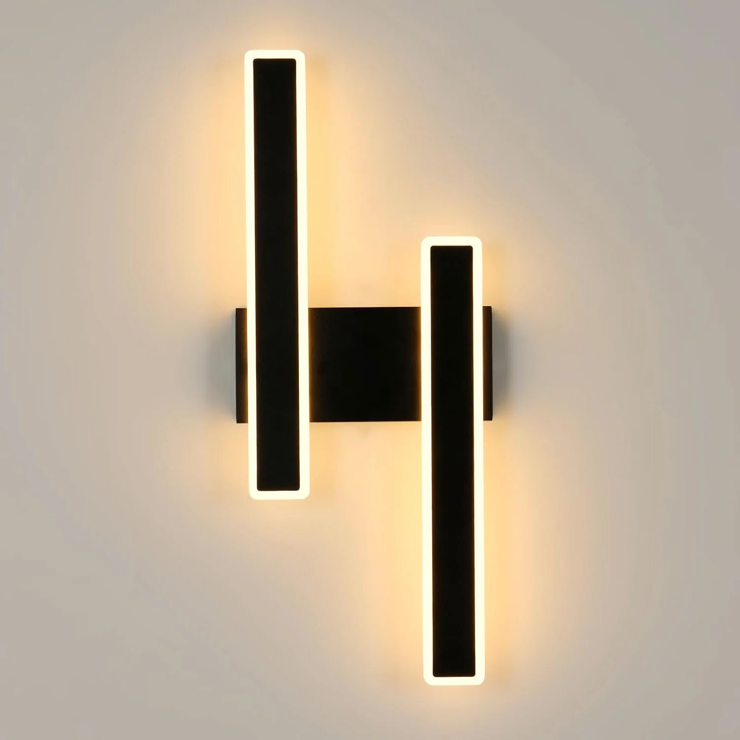 LED-Innenwandleuchte, 32 W, 3600 lm, schwarze moderne Wandleuchte, Acryl-Innenwandleuchte für Schlafzimmer, Flur, Treppe, 3000 K warmes Licht