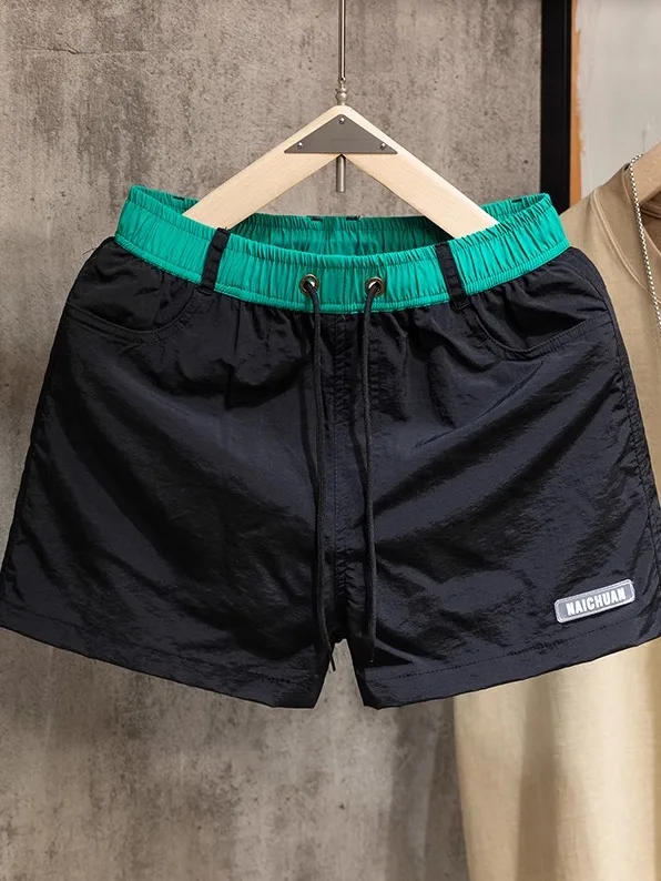 Estate da uomo Corsa Sport Foderato interno Tee-quarzo Lunghezza orts Qui Dry Costumi da bagno Pantaloni da spiaggia casual Giovani Active Sle